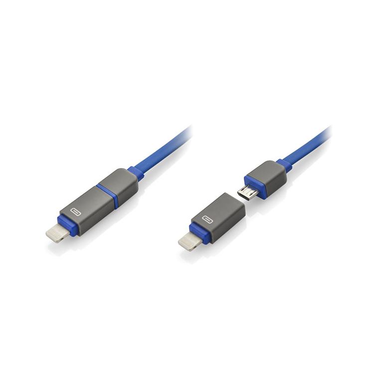 Cablu USB 2 în 1 MOBEE albastru