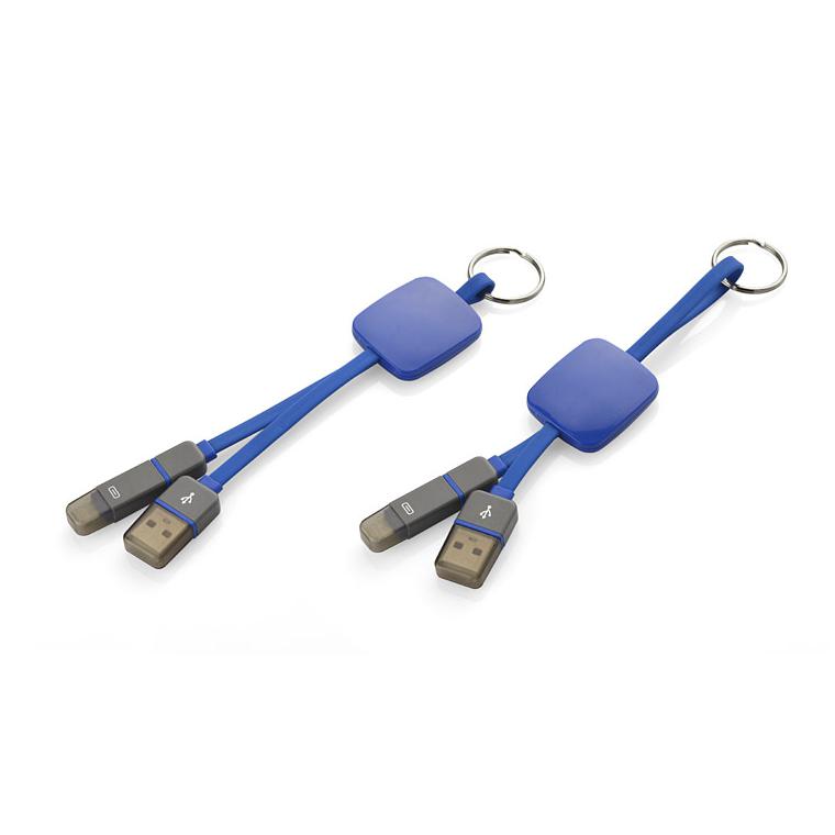 Cablu USB 2 în 1 MOBEE albastru