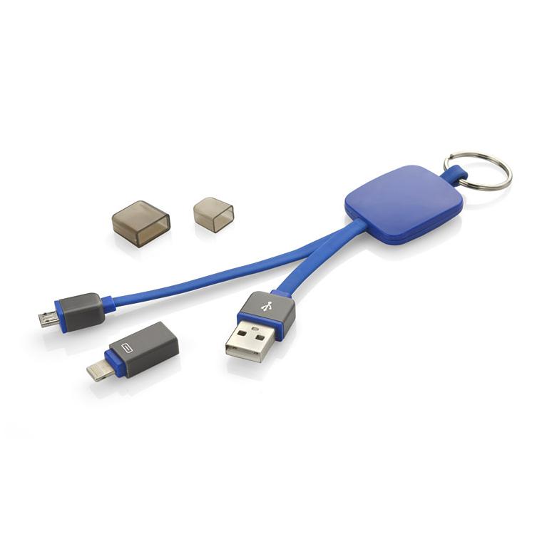 Cablu USB 2 în 1 MOBEE albastru