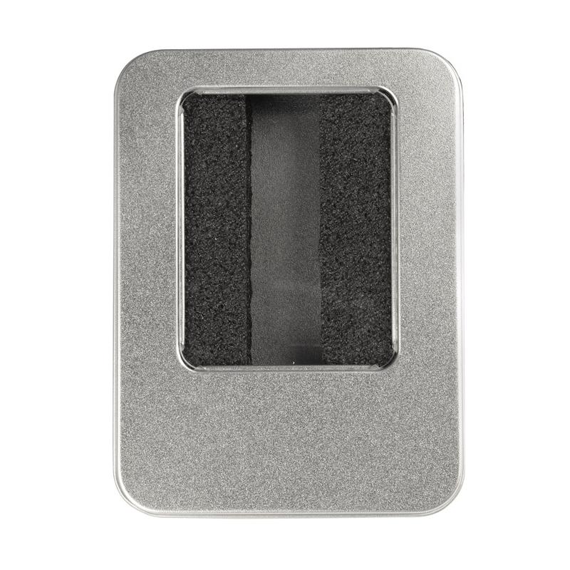 Cutie metalică pentru stick-uri USB mari (cu suport) argintiu