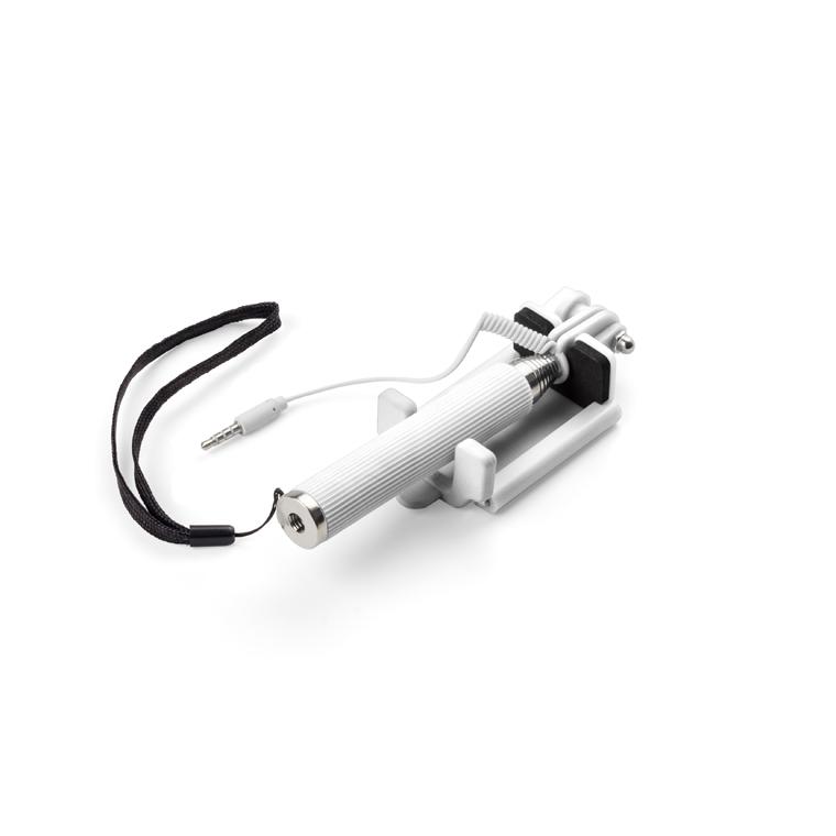 Suport telescopic pentru telefon SELFIE MINI alb