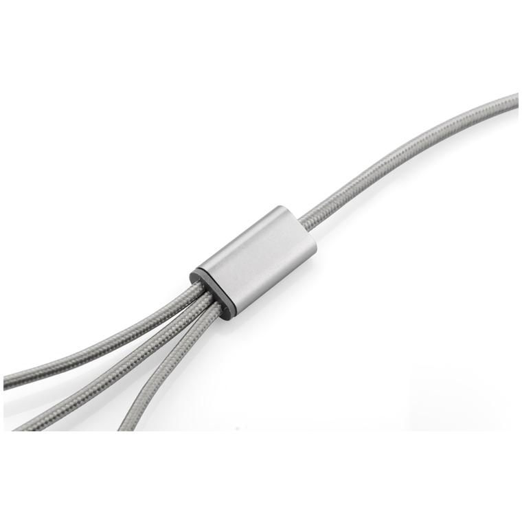 Cablu USB 3 în 1 TALA argintiu