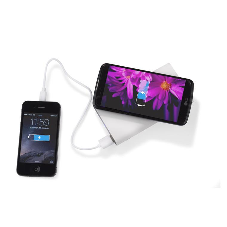 Baterie externă DOUBLE 8000 mAh alb