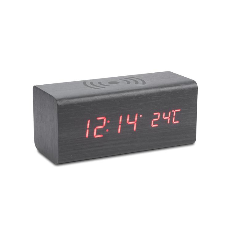 Ceas de birou cu încărcător wireless CORNELL negru