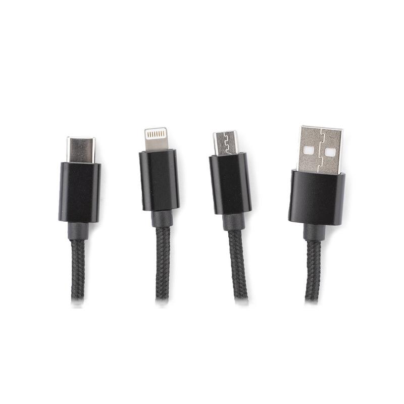 3 în 1 cablu USB TAUS negru