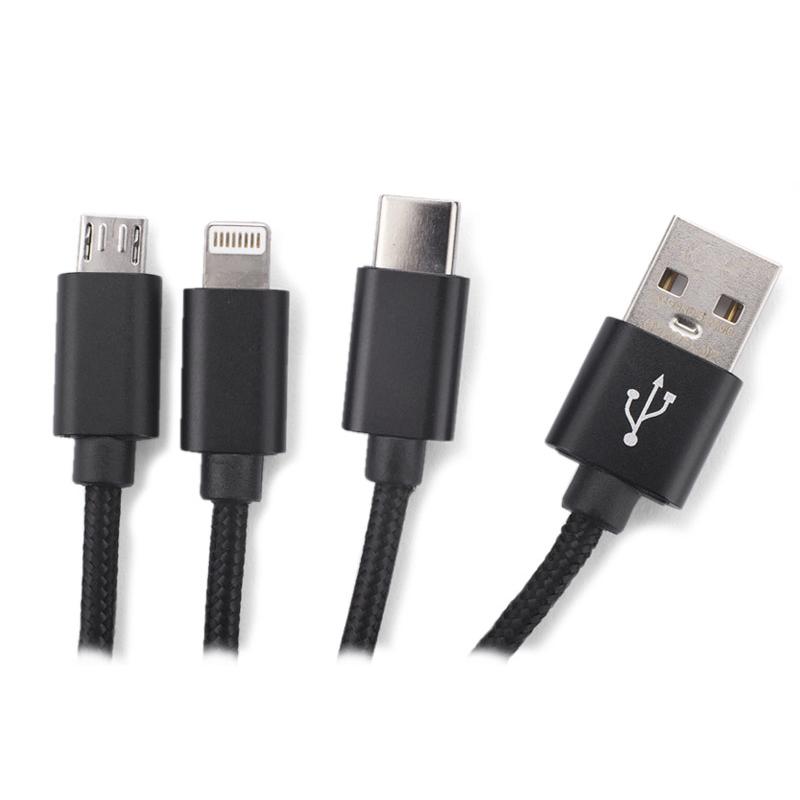 3 în 1 cablu USB TAUS negru