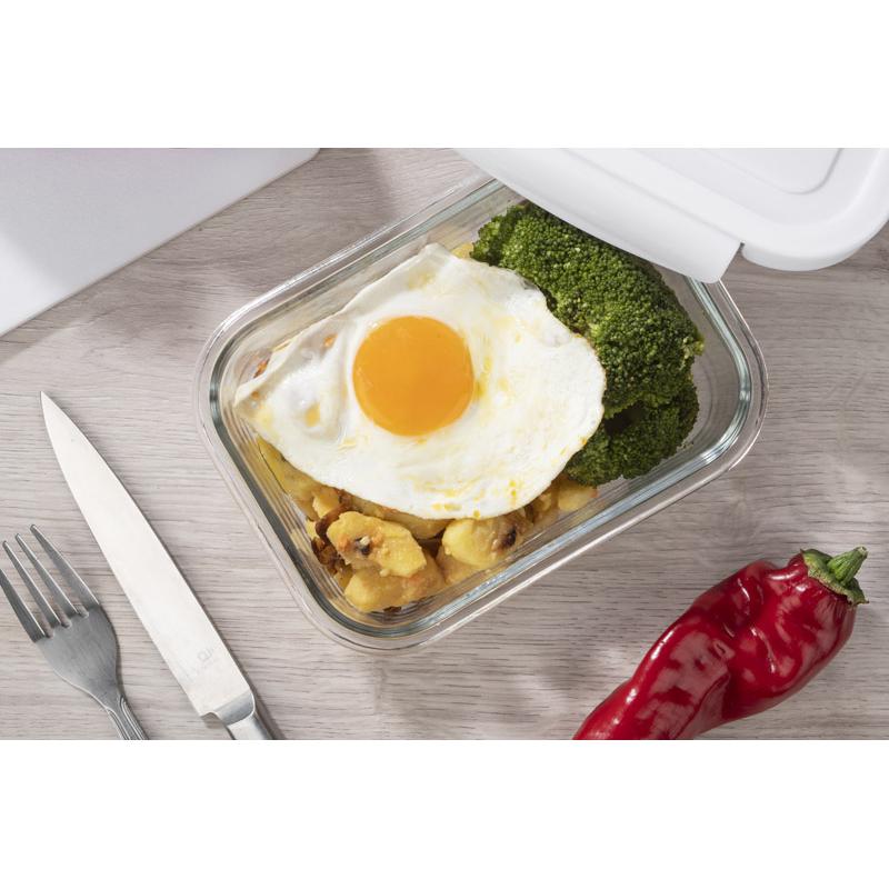 Caserolă de sticlă pentru alimente LASO 500 ml Alb