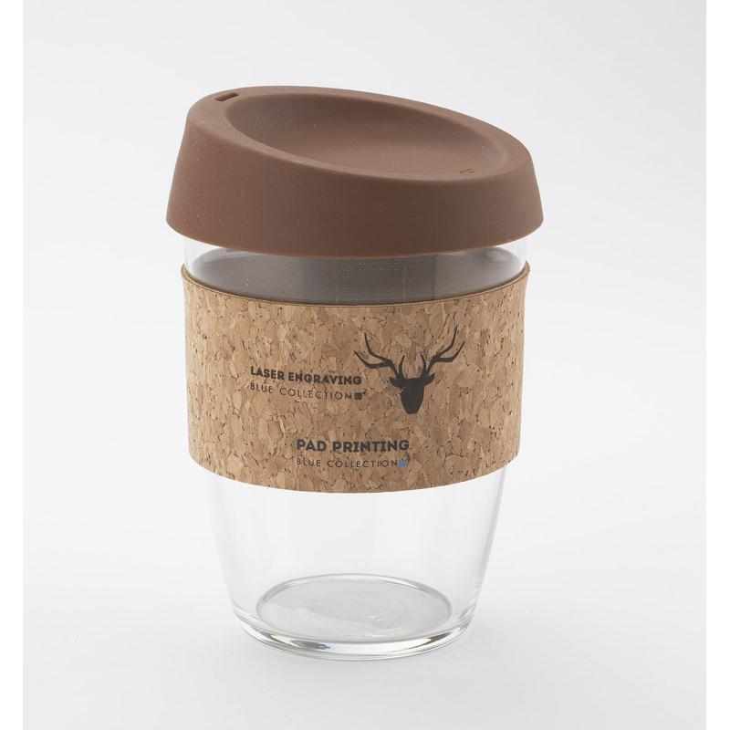 Cană din sticlă SKLO 380 ml maro