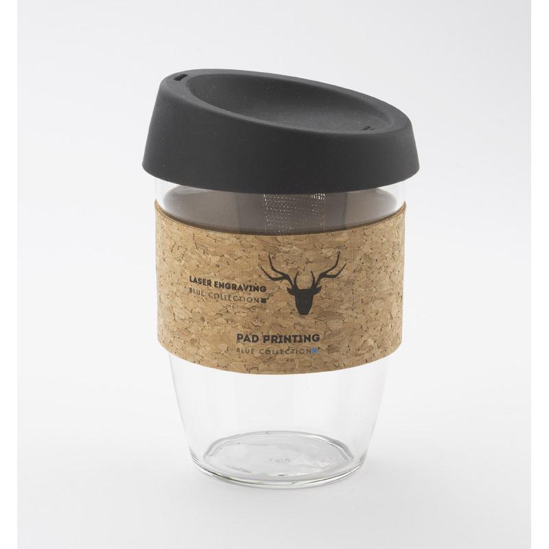 Cană din sticlă SKLO 380 ml negru