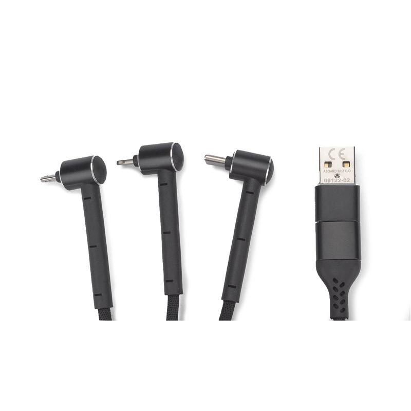 6 în 1 cablu USB RICO Negru