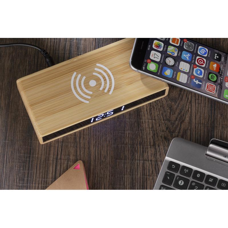 Încărcător wireless ceas de birou INDUCTO maro