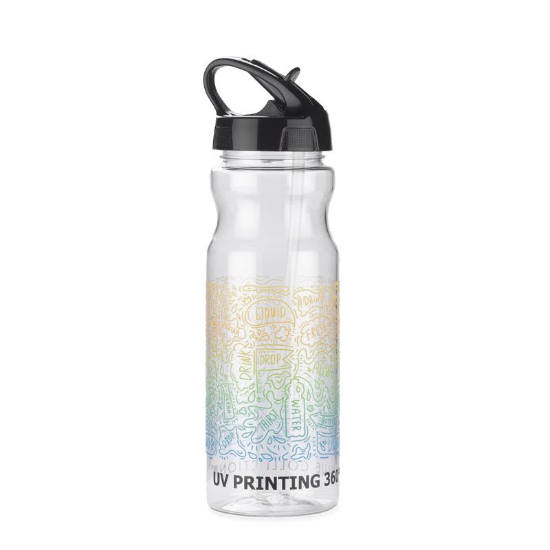 Sticlă de apă cu pai TRANCE 700 ml Negru