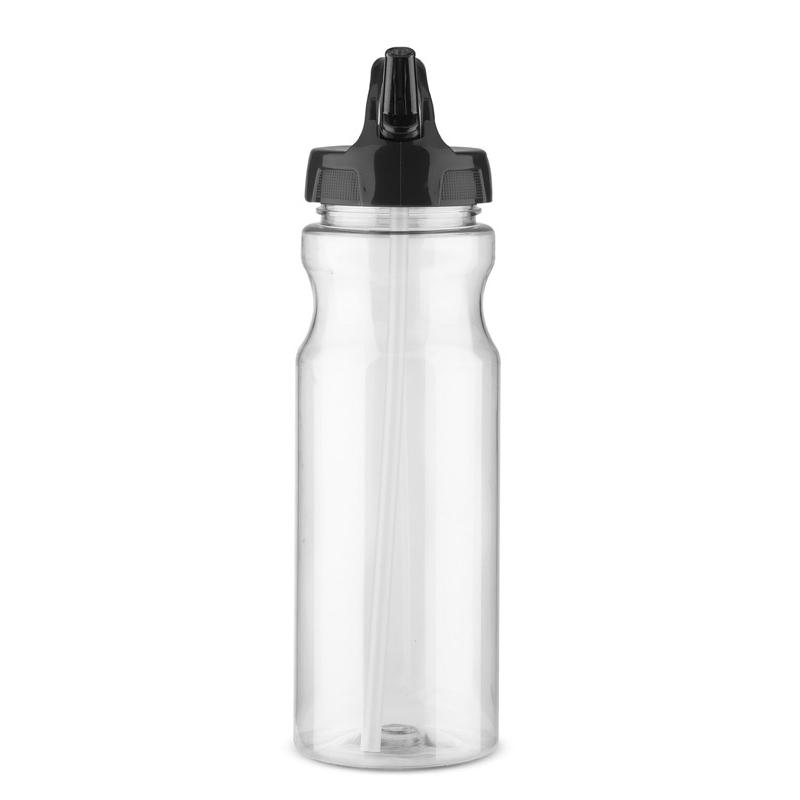 Sticlă de apă cu pai TRANCE 700 ml negru