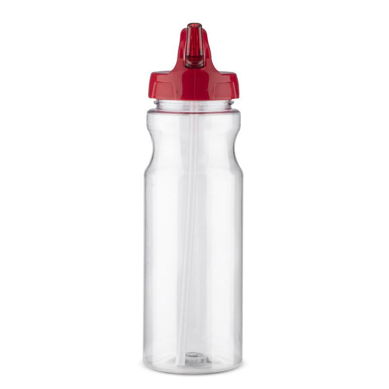 Sticlă de apă cu pai TRANCE 700 ml rosu