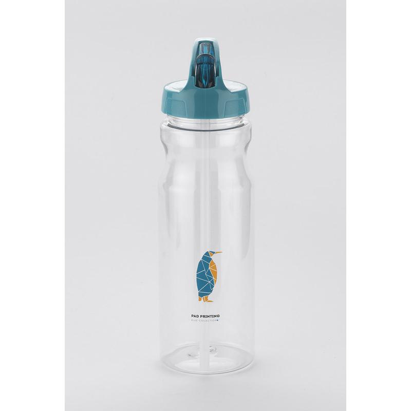 Sticlă de apă cu pai TRANCE 700 ml albastru deschis