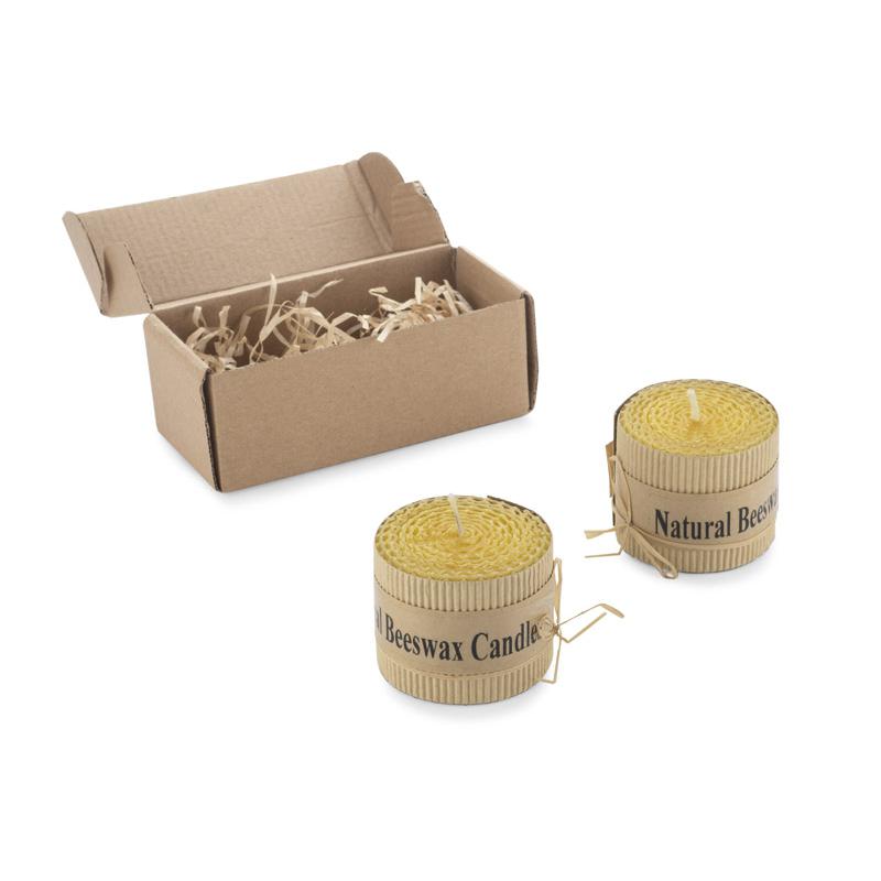 Set de lumânări din ceară de albine HANNI galben