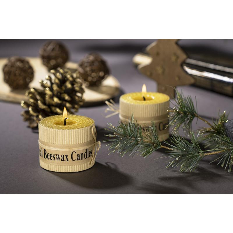 Set de lumânări din ceară de albine HANNI galben