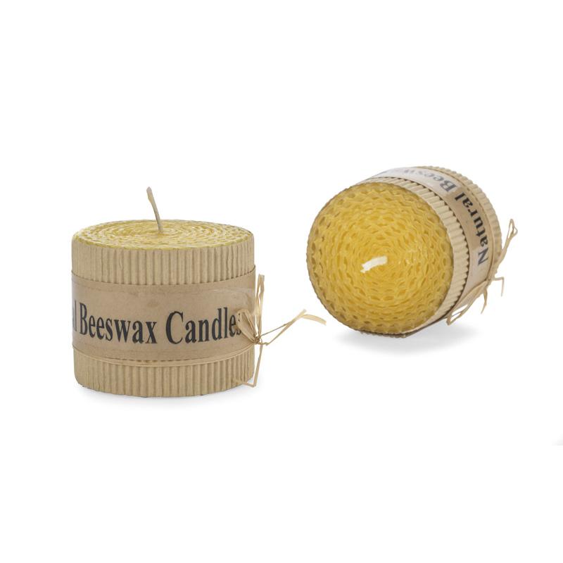 Set de lumânări din ceară de albine HANNI galben