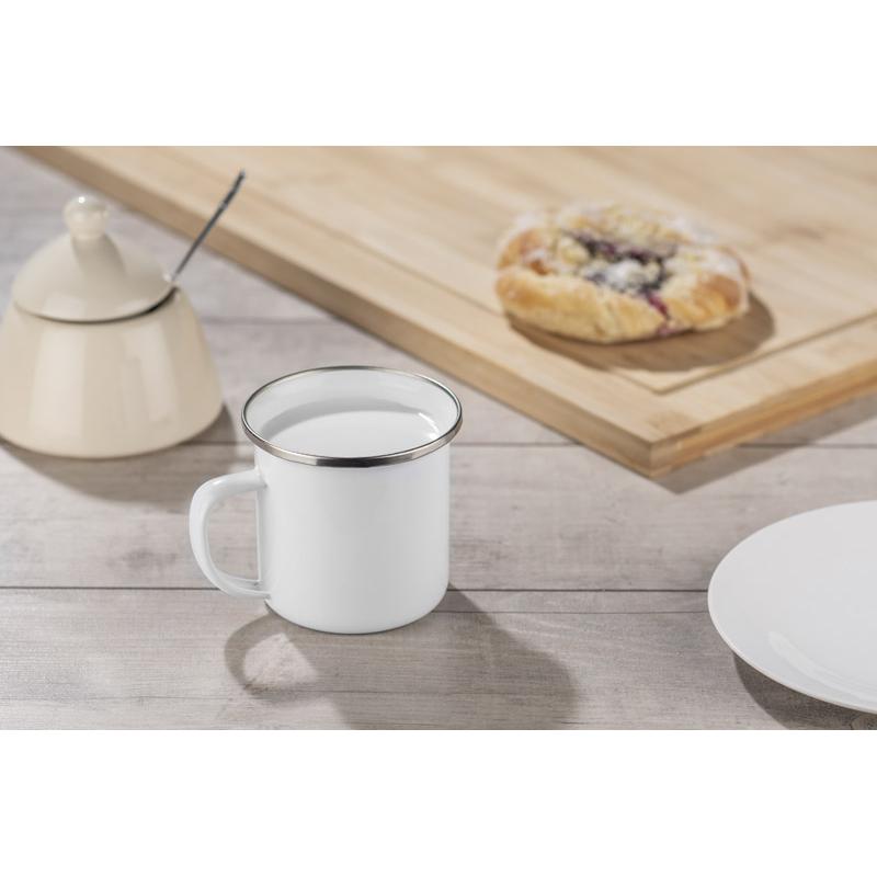 Cană emailată SUBLIM 380 ml Alb