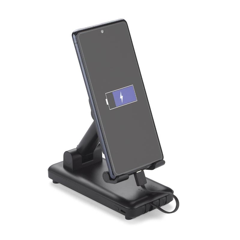 Baterie externă cu suport pentru telefon SEGURO 10 000 mAh Negru