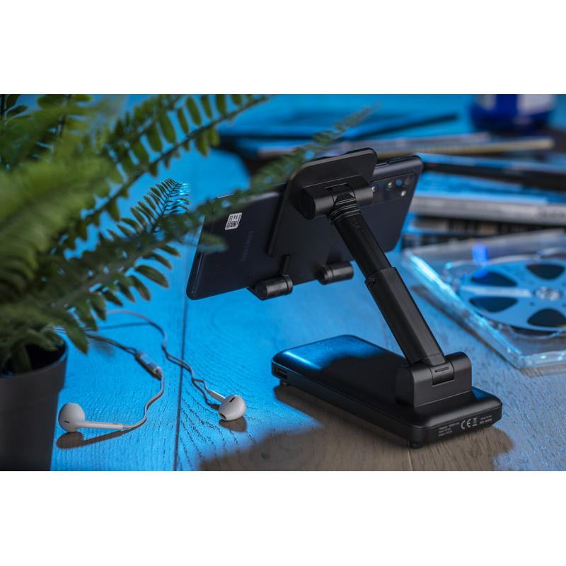 Baterie externă cu suport pentru telefon SEGURO 10 000 mAh Negru