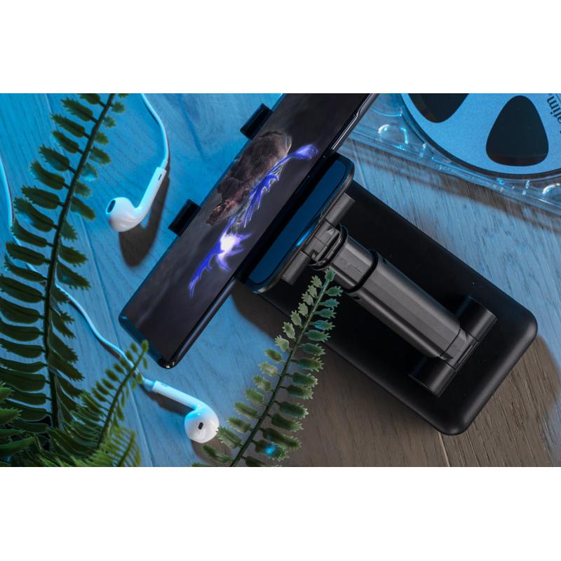 Baterie externă cu suport pentru telefon SEGURO 10 000 mAh Negru