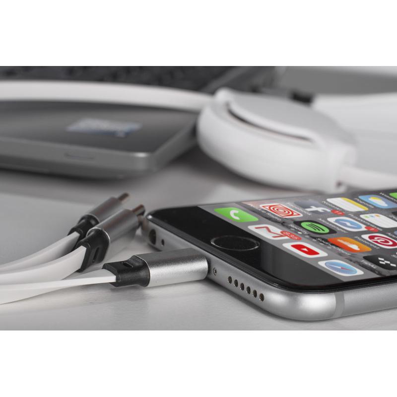 3 în 1 cablu USB BALJO Alb