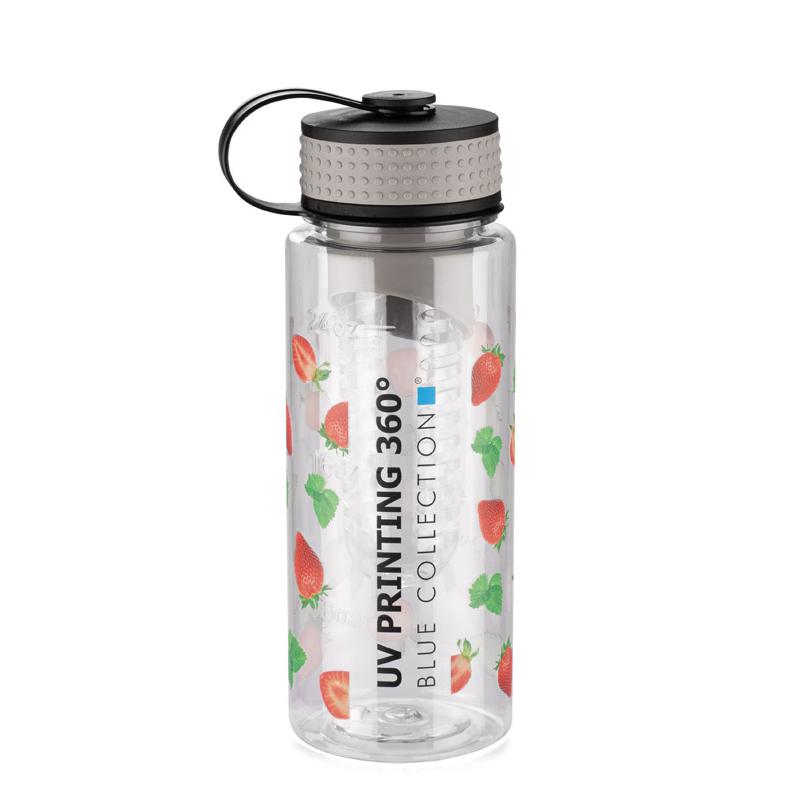 Sticlă de apă cu recipient pentru fructe FRUGT 800 ml Gri