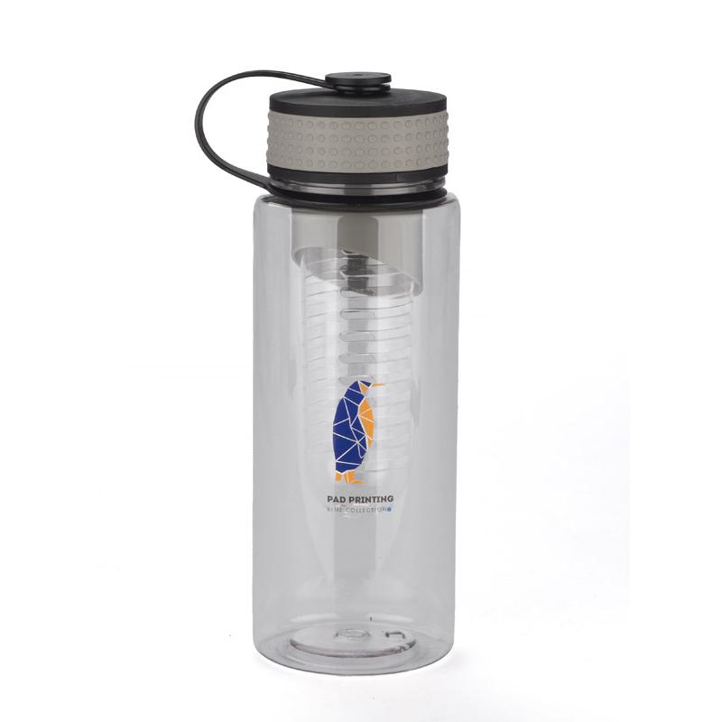 Sticlă de apă cu recipient pentru fructe FRUGT 800 ml Gri