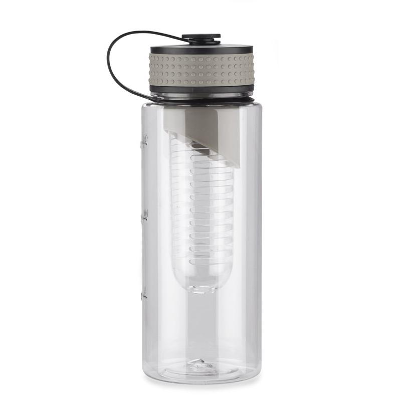 Sticlă de apă cu recipient pentru fructe FRUGT 800 ml Gri