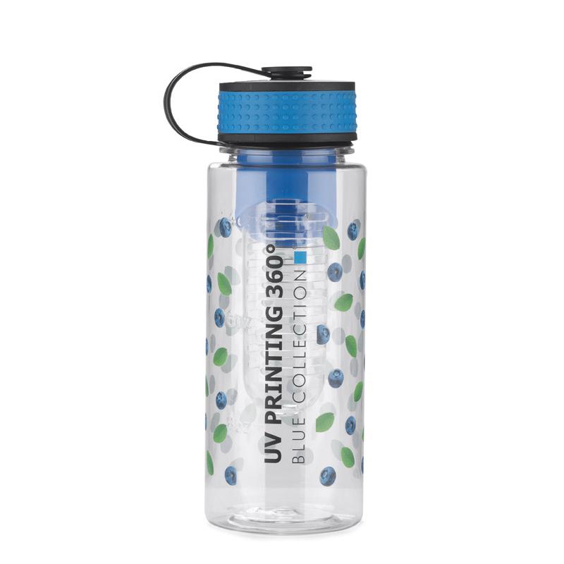 Sticlă de apă cu recipient pentru fructe FRUGT 800 ml Albastru