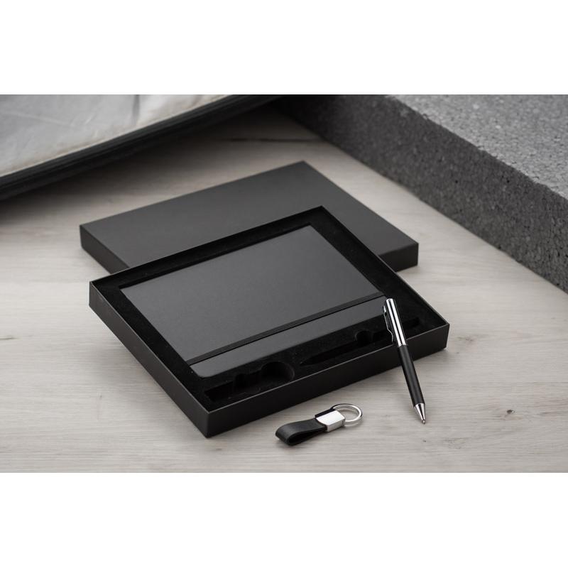 Set notebook, pix și breloc PROBIZ Negru