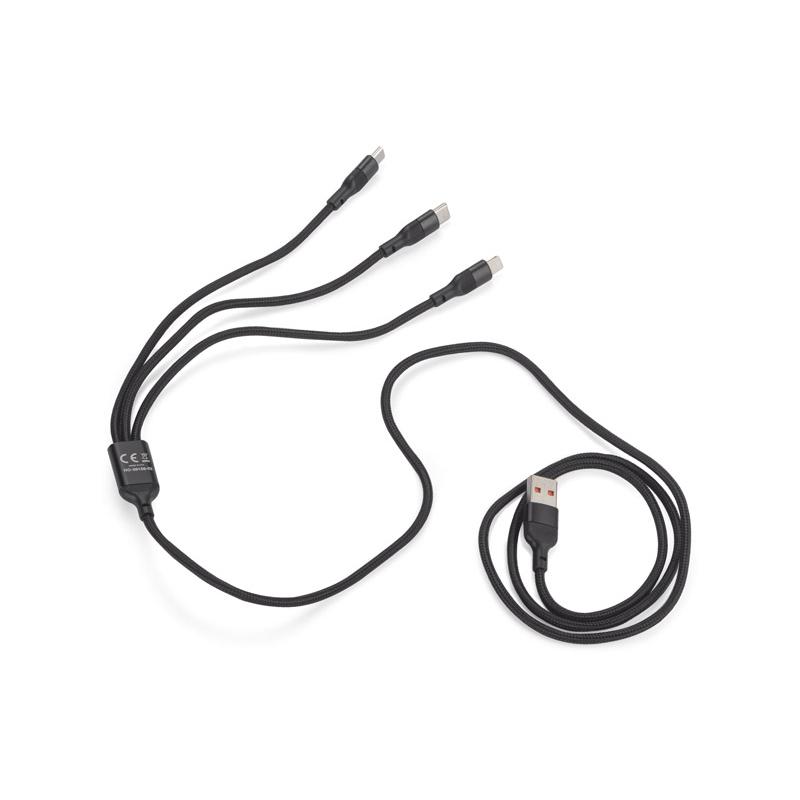 Cablu USB 3-in-1 FAST Negru