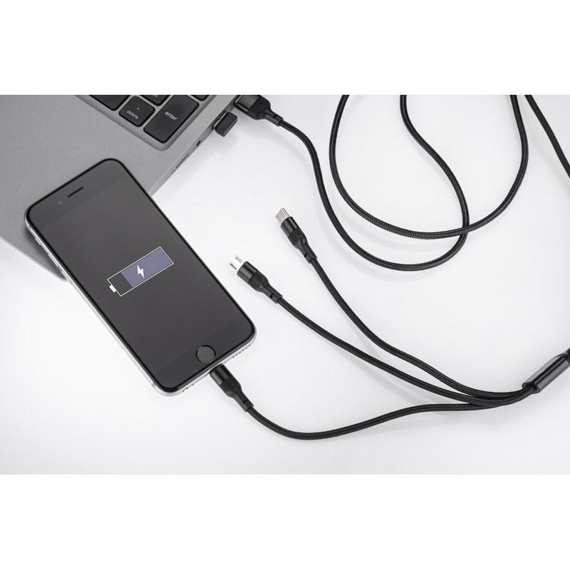 Cablu USB 3-in-1 FAST Negru