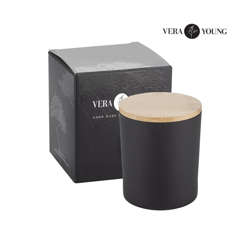 Lumânare din ceară de soia 220g - Black Pomegranate - VERA YOUNG Negru