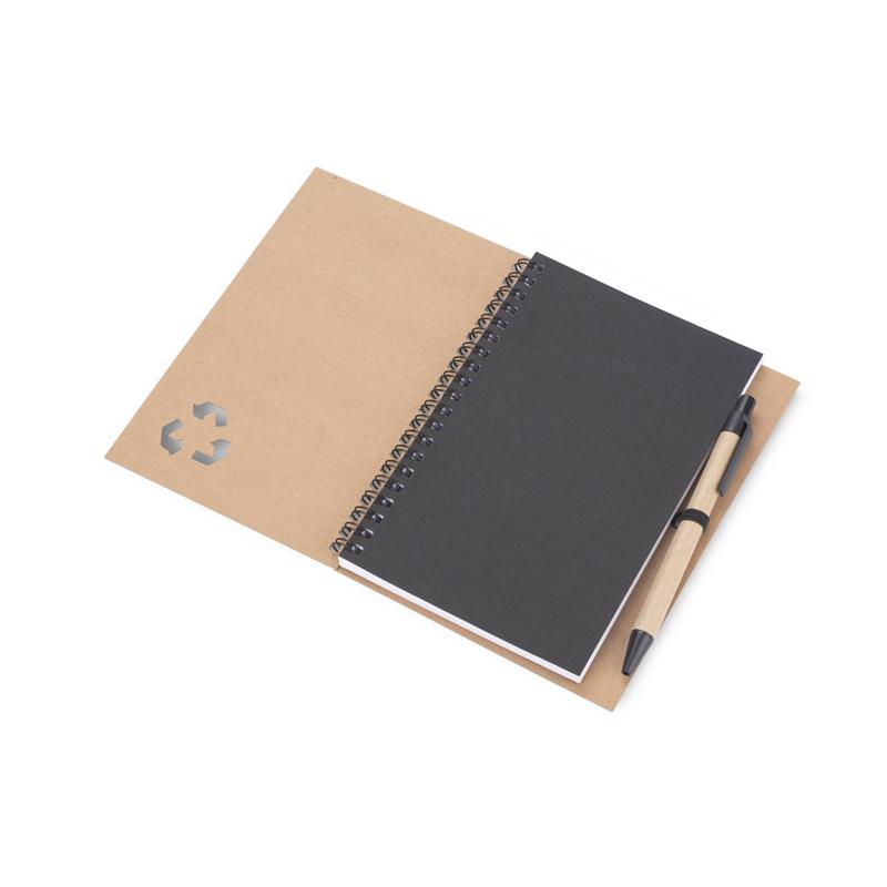 Notebook with pen SERENO Negru