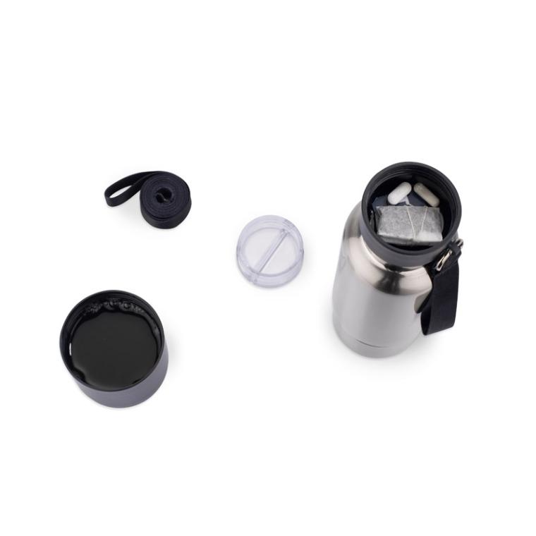 Sticlă termică cu curea RON 500 ml Negru