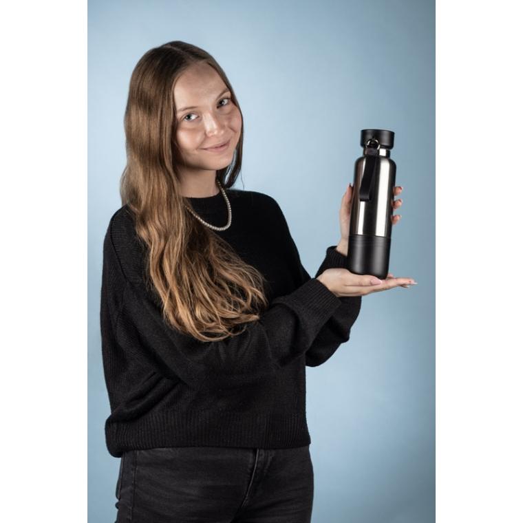 Sticlă termică cu curea RON 500 ml Negru