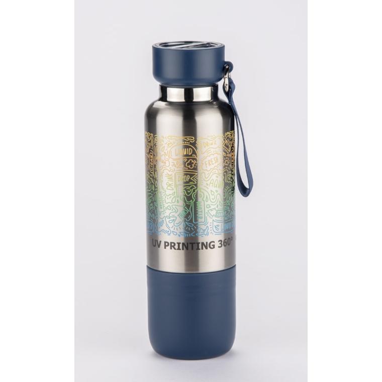 Sticlă termică cu curea RON 500 ml Bleumarin