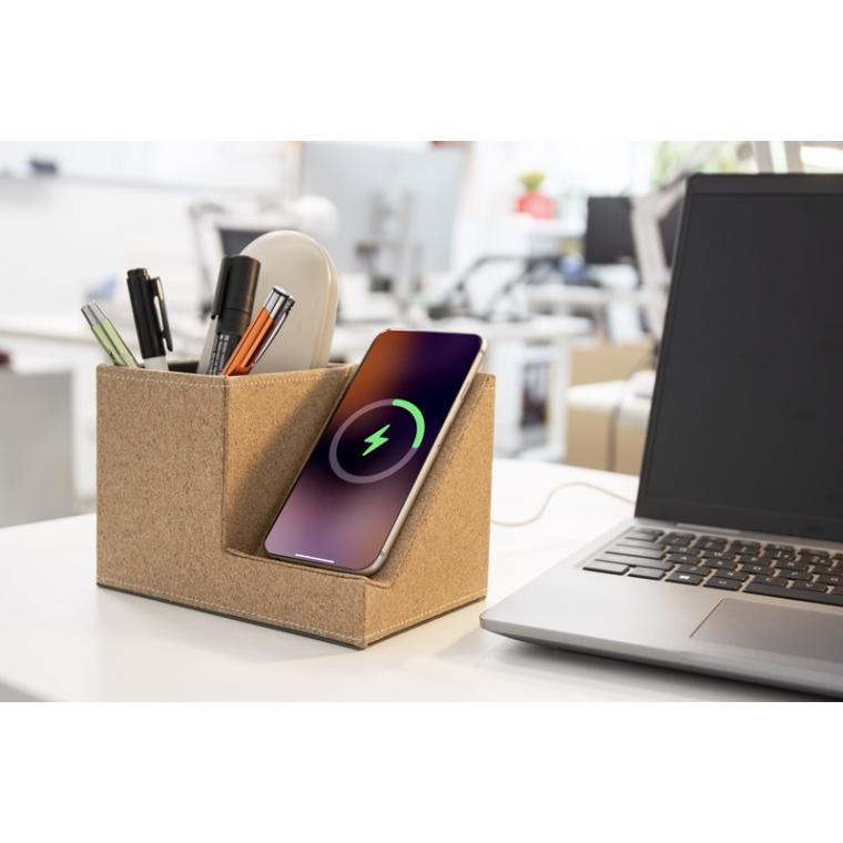 Organizator de birou cu încărcător inductiv COVBI Natural