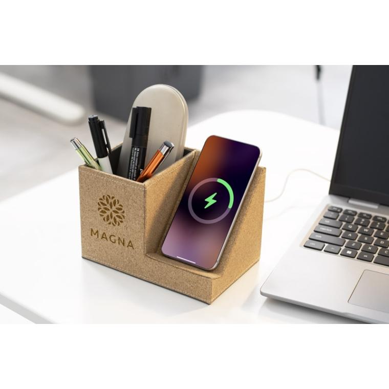 Organizator de birou cu încărcător inductiv COVBI Natural