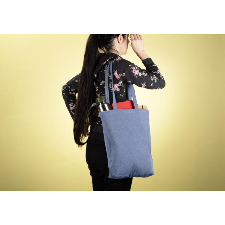 Geantă din bumbac LAN 140 g Bleumarin