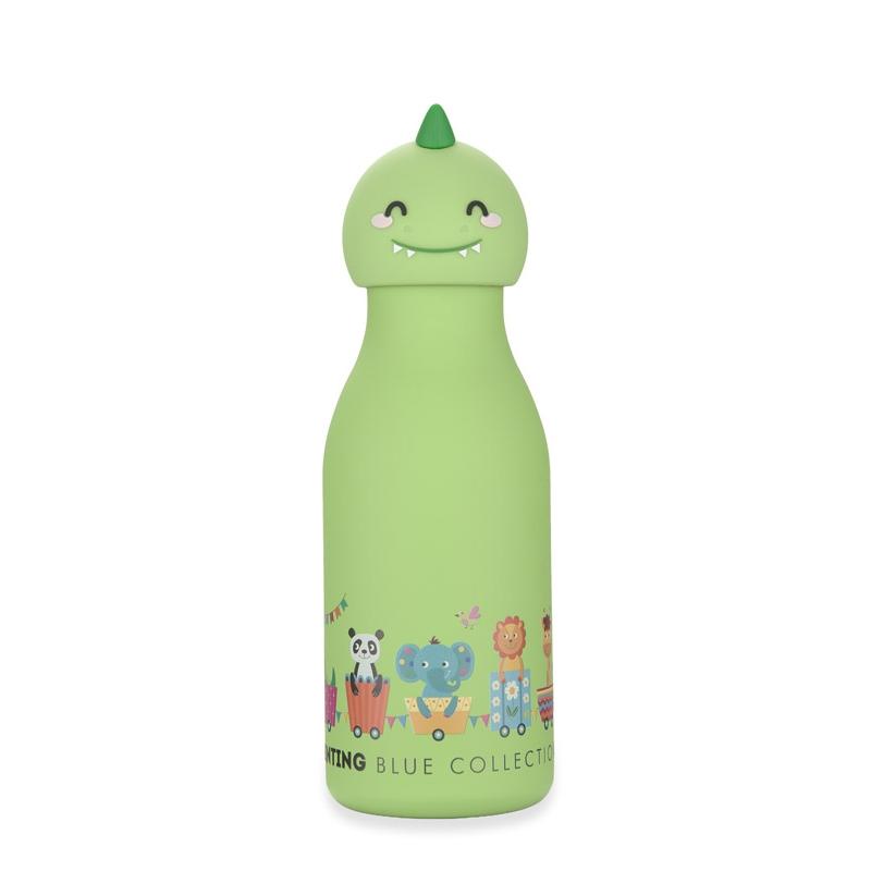 Sticlă termoizolantă pentru copii cu model dinozaur Animi, 400 ml Verde