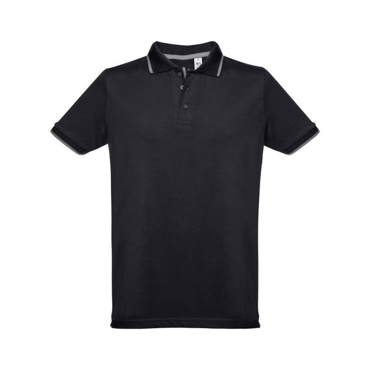 THC ROME. Tricou polo slim fit bărbați Negru M