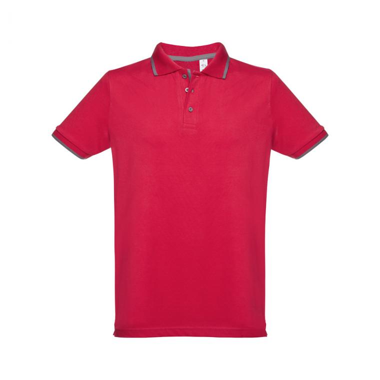 THC ROME. Tricou polo slim fit bărbați Roșu