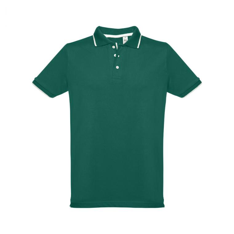 THC ROME. Tricou polo slim fit bărbați Verde inchis XL