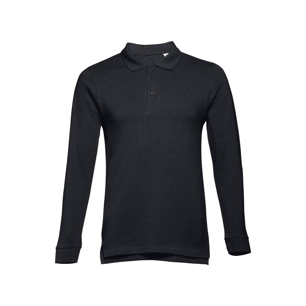 THC BERN 3XL. Polo mânecă lungă bărbați Negru