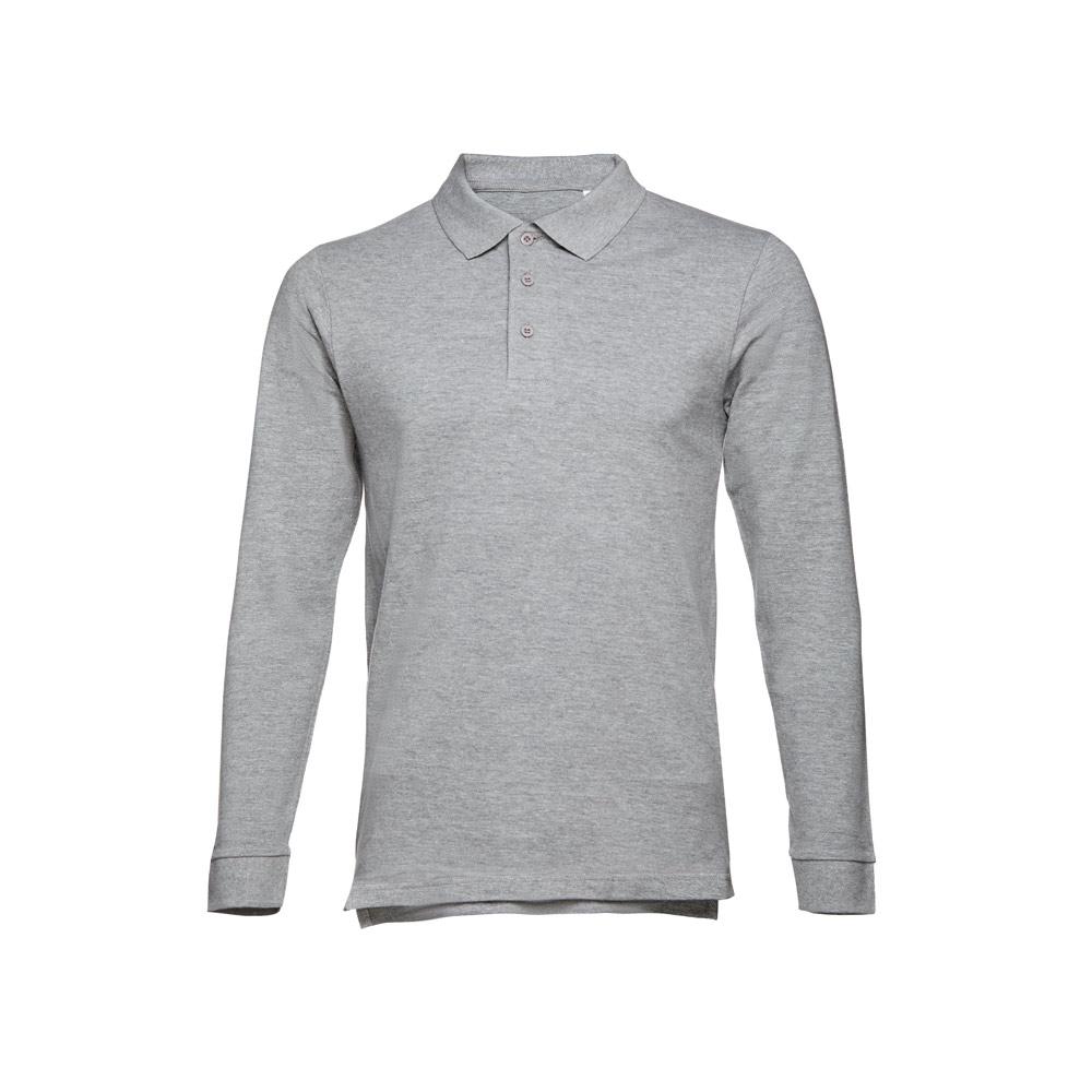 THC BERN 3XL. Polo mânecă lungă bărbați Gri melange deschis