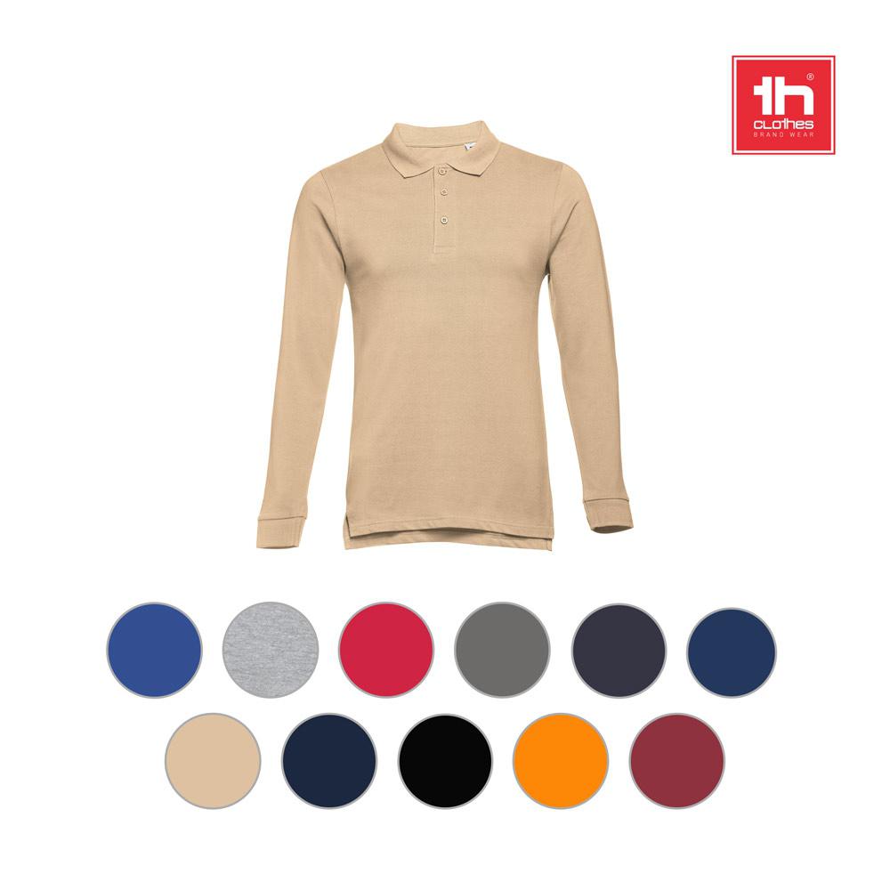 THC BERN 3XL. Polo mânecă lungă bărbați Albastru