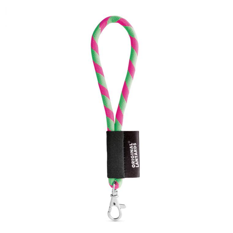 Lanyard Tube Short Set. Modele standard 367 - Verde hexacrom/Roz hexacrom